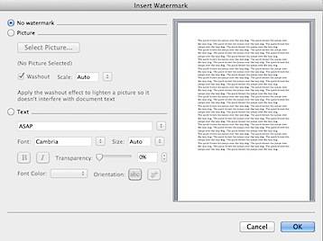 Insert Watermark Word 2011 Mac