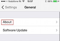 General Settings on iPhone