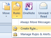Create rules in Outlook 