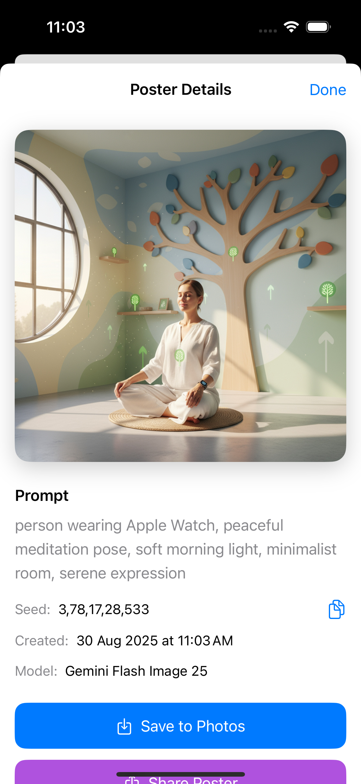 Mindful Creator generated result