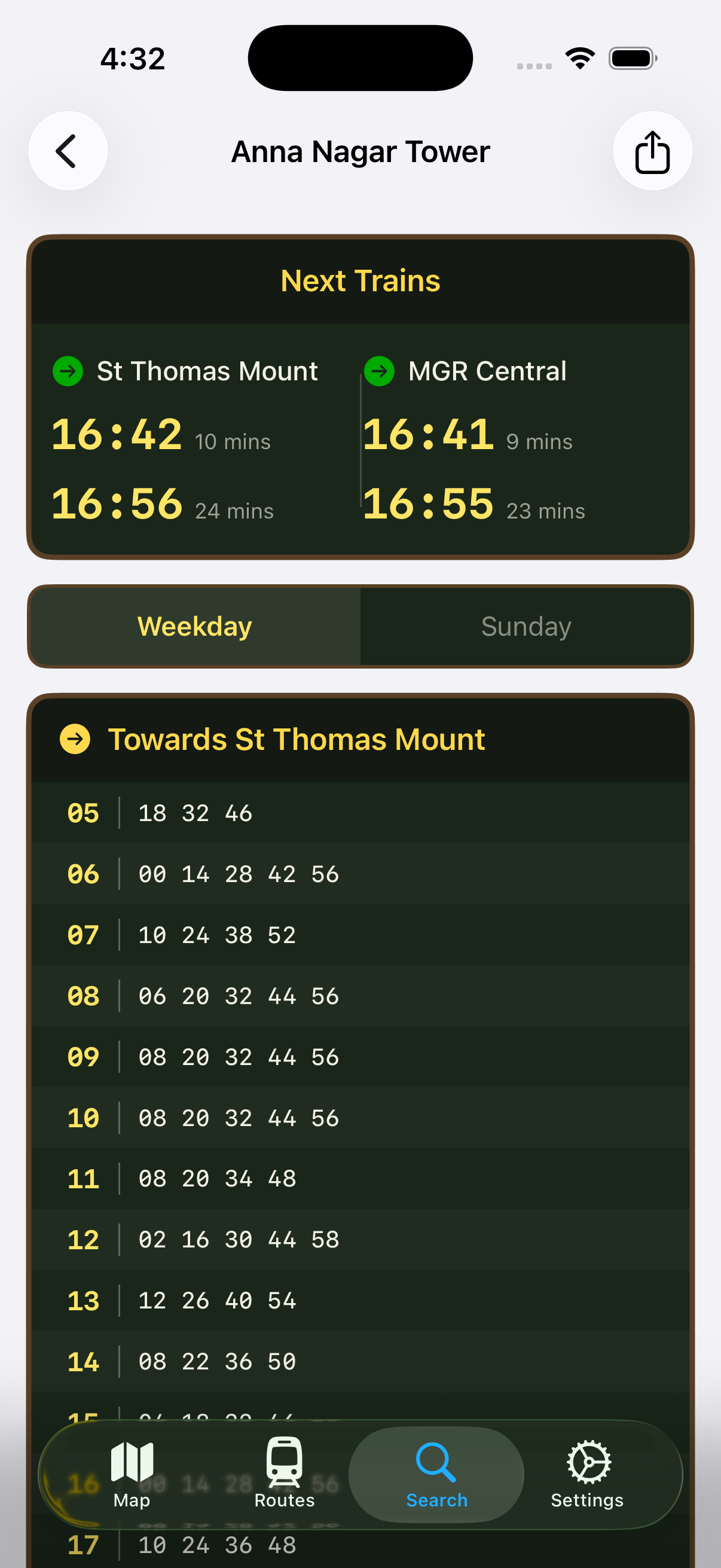 Next Train Countdown