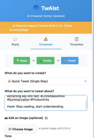 TwAIst Composer Interface